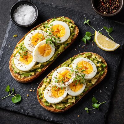 Bread with boiled egg