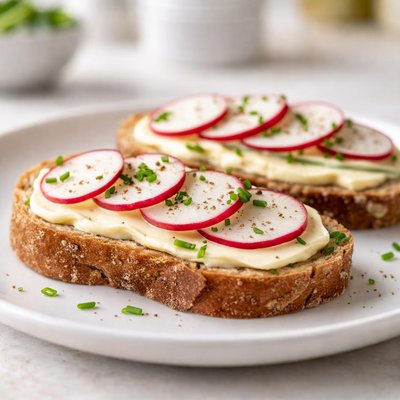 Bread with butter and radish