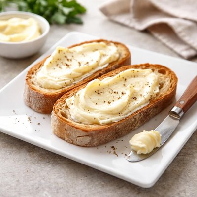 Bread with butter spread