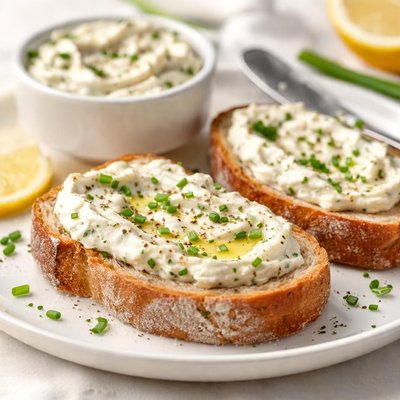 Bread with cheese spread