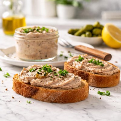Bread with chicken pate