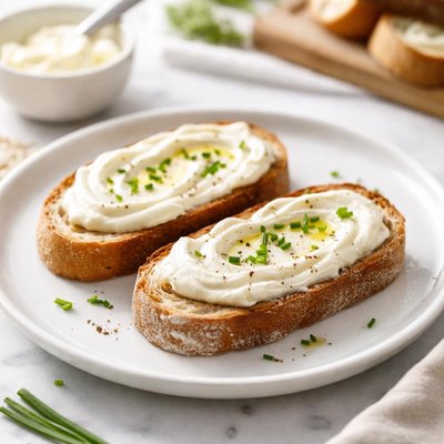 Bread with cream cheese