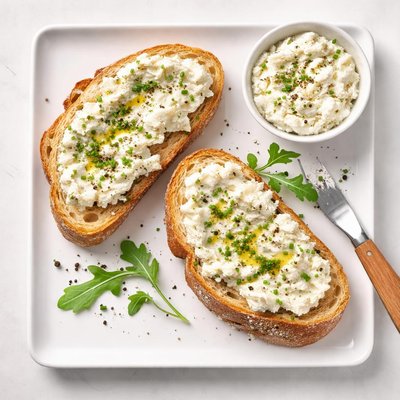 Bread with crud cheese