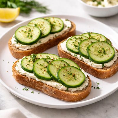 Bread with cucumbers