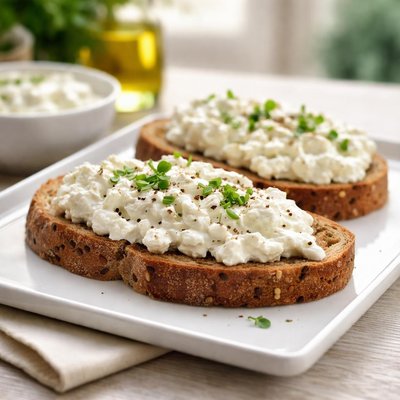 Bread with curd cheese