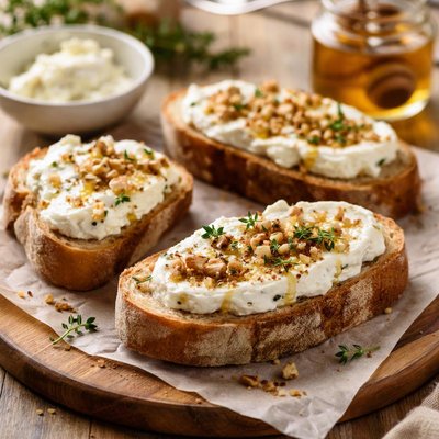 Bread with goat cheese