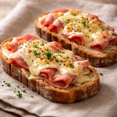 Bread with ham and cheese