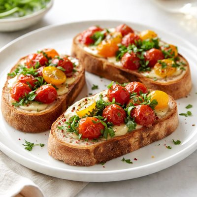 Bread with herbs and tomatoes