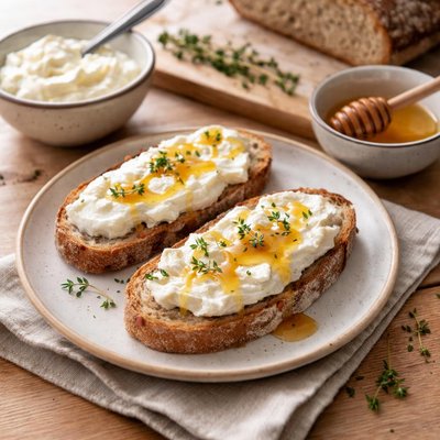 Bread with honey and quark