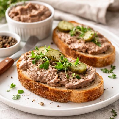 Bread with liver pate