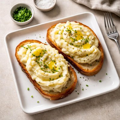 Bread with mashed potatoes