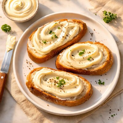 Bread with mayonnaise