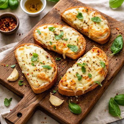Bread with mozzarella cheese