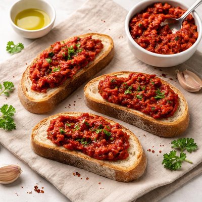 Bread with red spread