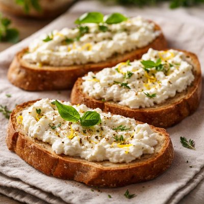 Bread with ricotta