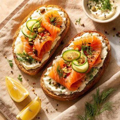 Bread with salmon