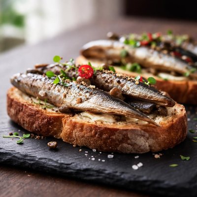 Bread with sardines