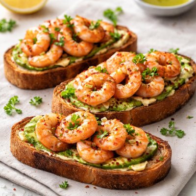 Bread with shrimp