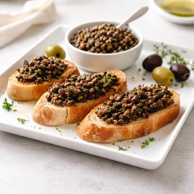 Bread with tapenade