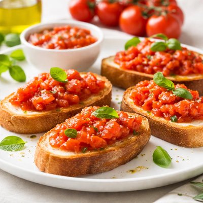 Bread with tomato sauce