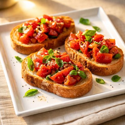 Bread with tomatoes and herbs