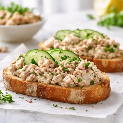 Bread with tuna and mayonnaise