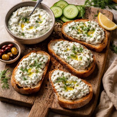Bread with tzatziki