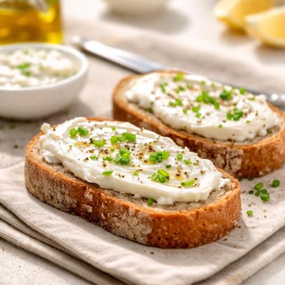 Bread with white spread