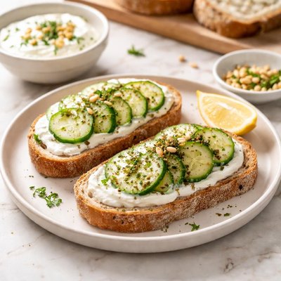 Bread with yogurt spear