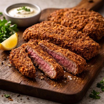 Breaded beef