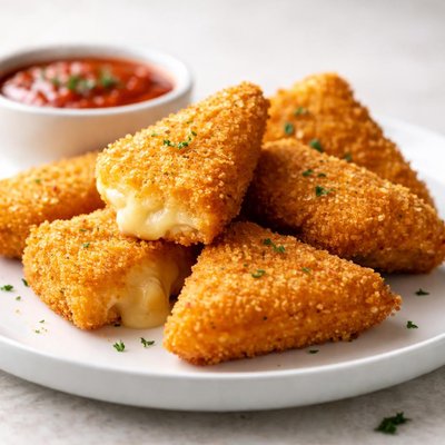 Breaded cheese wedges