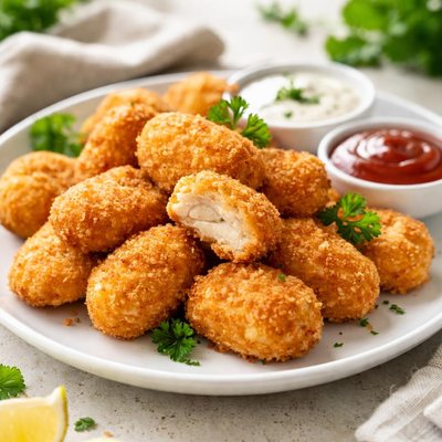 Breaded chicken nuggets
