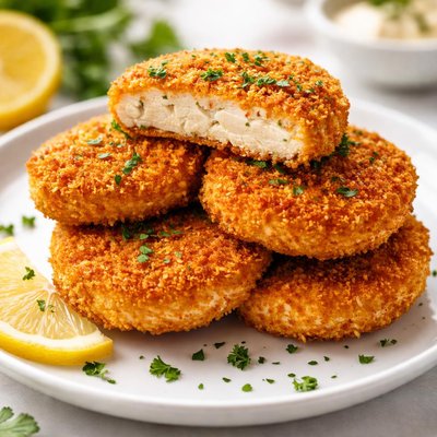 Breaded chicken patties
