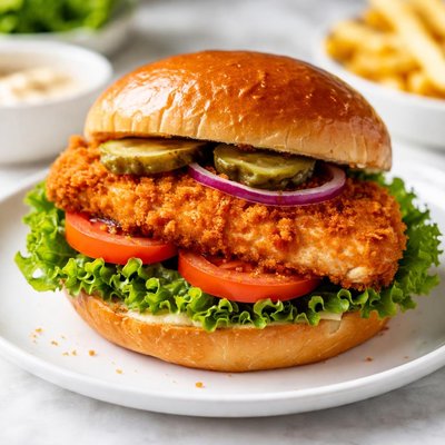 Breaded chicken sandwich