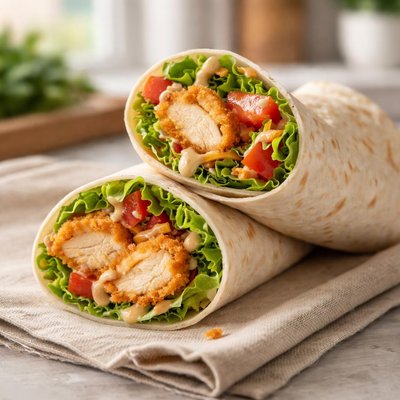 Breaded chicken wrap