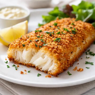 Breaded cod fillet