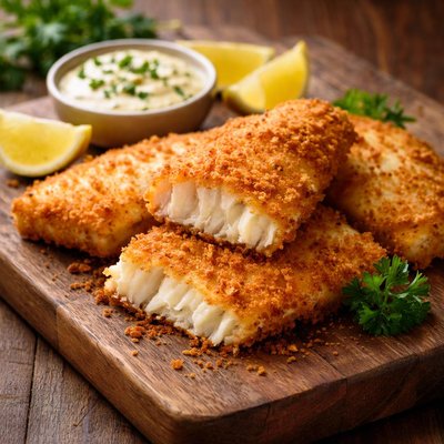 Breaded codfish