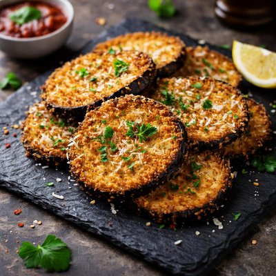 Breaded eggplant slice