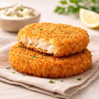 Breaded fish patty