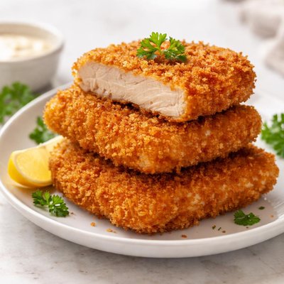 Breaded formed pork piece