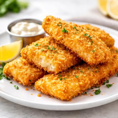 Breaded fried fish