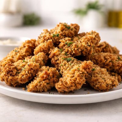 Breaded oyster mushrooms