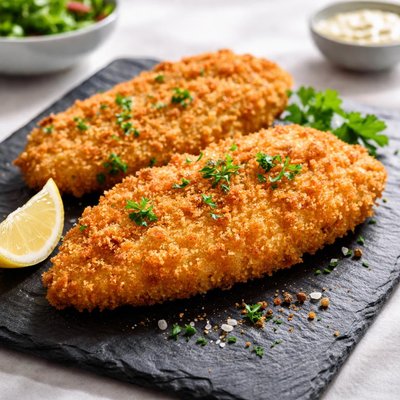 Breaded pan fried chicken filet