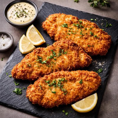 Breaded pork cutlets