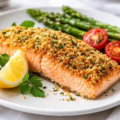 Breaded salmon fillet