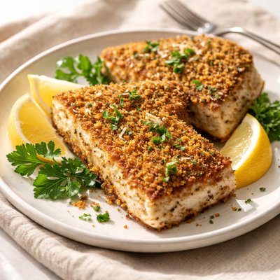 Breaded swordfish