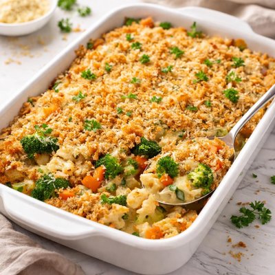 Breaded vegetable casserole