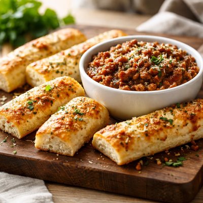 Breadstick with meat sauce