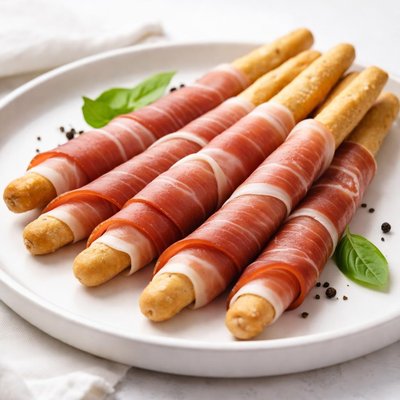 Breadstick with prosciutto