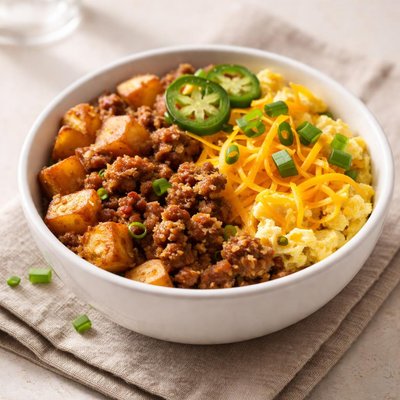 Breakfast best breakfast bowl sausage and egg